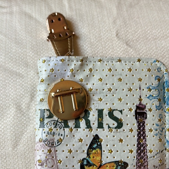 New Paris theme floral vintage shimmer fabulous rare wallet for women - Picture 4 of 10